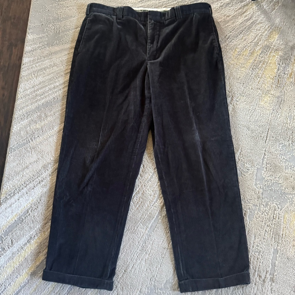 LL Bean corduroy pants chocolate brown straight brown  classic fit 40